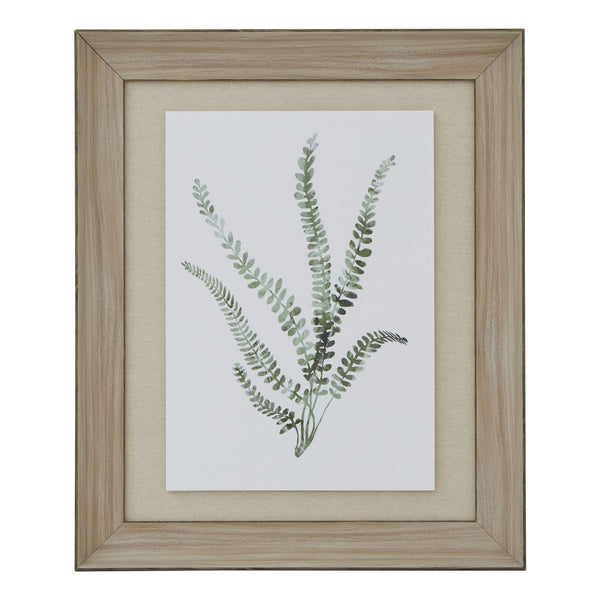 Watercolour Delicate Fern in Washed Wood Frame