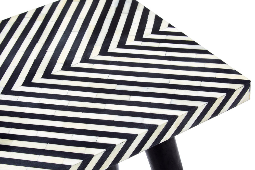 Boho Black and White Bone Inlay Console Table with Metal Legs – Xshowhome furniture