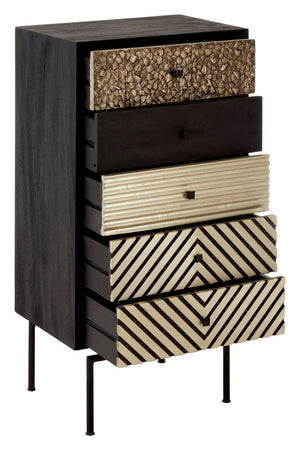 Boho Patterned 5 Drawer Tall Cabinet detail image – Xshowhome furniture