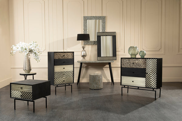 Boho Patterned 5 Drawer Tall Cabinet detail image – Xshowhome furniture