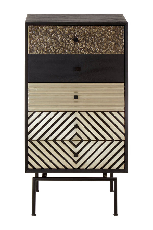 Boho Patterned 5 Drawer Tall Cabinet – Xshowhome furniture