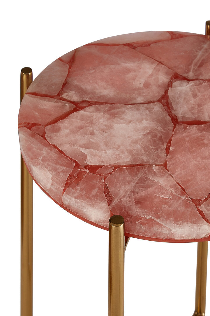Vita Pink Quartz Side Table – Xshowhome furniture