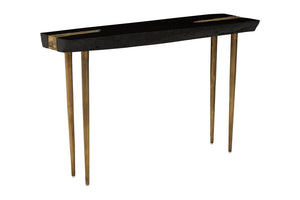 Asamra Black Acacia Wood Console Table detail image – Xshowhome furniture