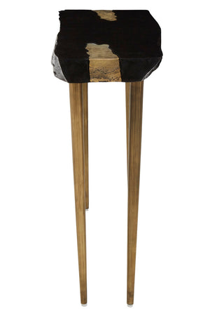 Asamra Black Acacia Wood Console Table detail image – Xshowhome furniture