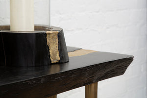 Asamra Black Acacia Wood Console Table detail image – Xshowhome furniture