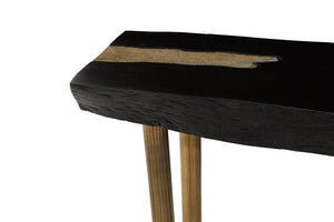 Asamra Black Acacia Wood Console Table detail image – Xshowhome furniture