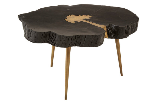 Asamra Black And Gold Coffee Table detail image – Xshowhome furniture