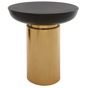 Kensington Townhouse Black and Gold Side Table with Column Base – Xshowhome furniture