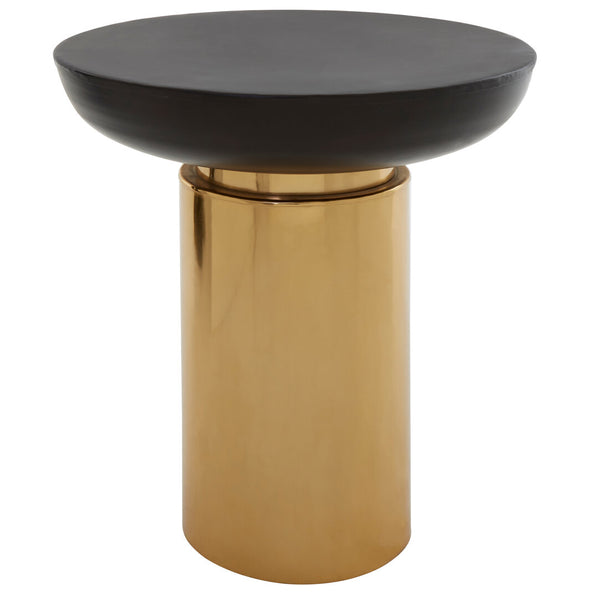 Kensington Townhouse Black and Gold Side Table with Column Base – Xshowhome furniture