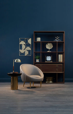 Kensington Townhouse Black and Gold Side Table with Column Base detail image – Xshowhome furniture