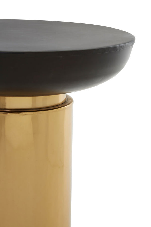 Kensington Townhouse Black and Gold Side Table with Column Base detail image – Xshowhome furniture