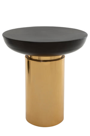 Kensington Townhouse Black and Gold Side Table with Column Base detail image – Xshowhome furniture