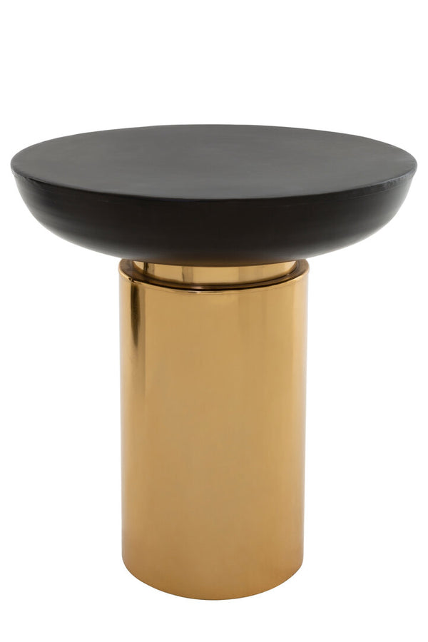Kensington Townhouse Black and Gold Side Table with Column Base detail image – Xshowhome furniture