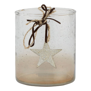 Coffee Ombre Collection Large Candle Holder Votive with Star