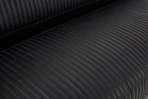 Victor 3 Seat Black Leather Sofa detail image – Xshowhome furniture