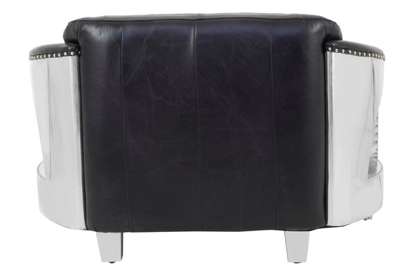 Victor 2 Seat Black Leather Sofa detail image – Xshowhome furniture