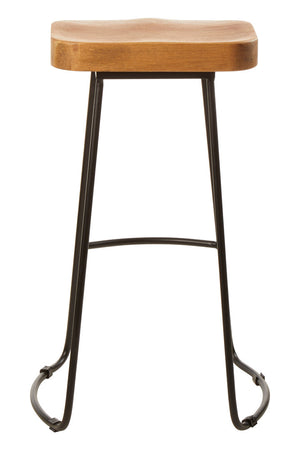 Lyon Oak Wood Bar Stool detail image – Xshowhome furniture