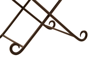 Buffalo Brown Leather and Iron Folding Stool detail image – Xshowhome furniture