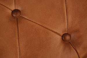 Buffalo Brown Leather and Iron Folding Stool detail image – Xshowhome furniture