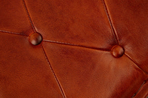 Buffalo Tan Leather And Iron Folding Stool detail image – Xshowhome furniture