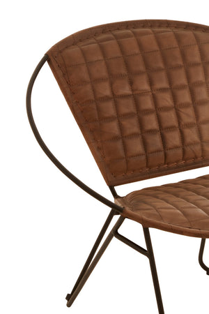 Buffalo Brown Leather Modern Sling Chair detail image – Xshowhome furniture