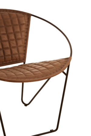 Buffalo Brown Leather Modern Sling Chair detail image – Xshowhome furniture
