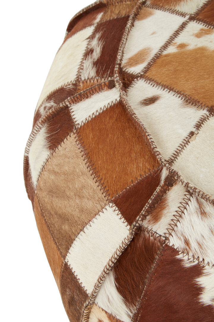 Buffalo Leather Patchwork Pouffe – Xshowhome furniture