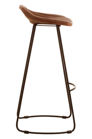 Buffalo Brown Leather Bar Stool detail image – Xshowhome furniture