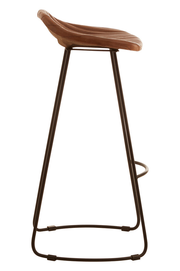 Buffalo Brown Leather Bar Stool detail image – Xshowhome furniture