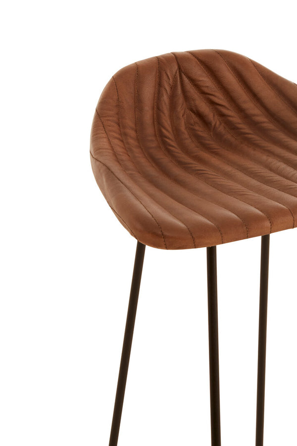 Buffalo Brown Leather Bar Stool detail image – Xshowhome furniture