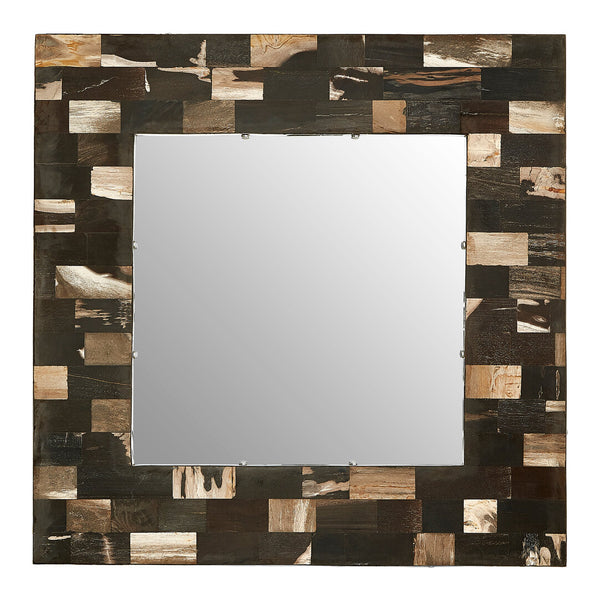 Relic Square Petrified Wood Wall Mirror detail image – Xshowhome furniture