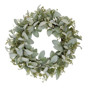 Winter Wreath with Lambs Ear and Wax Flower