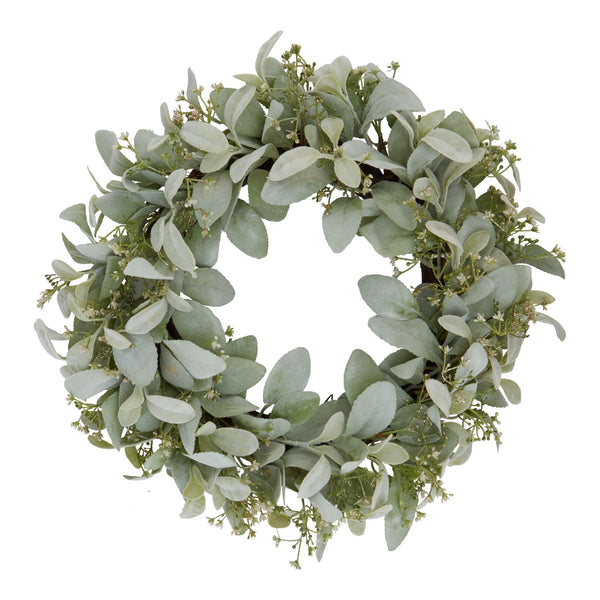 Winter Wreath with Lambs Ear and Wax Flower