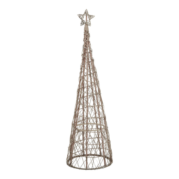 Large LED Wicker Christmas Tree with Star