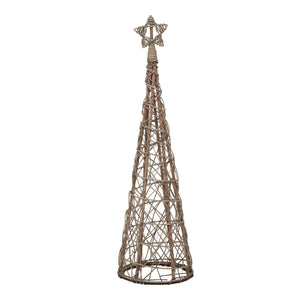Small LED Wicker Christmas Tree with Star