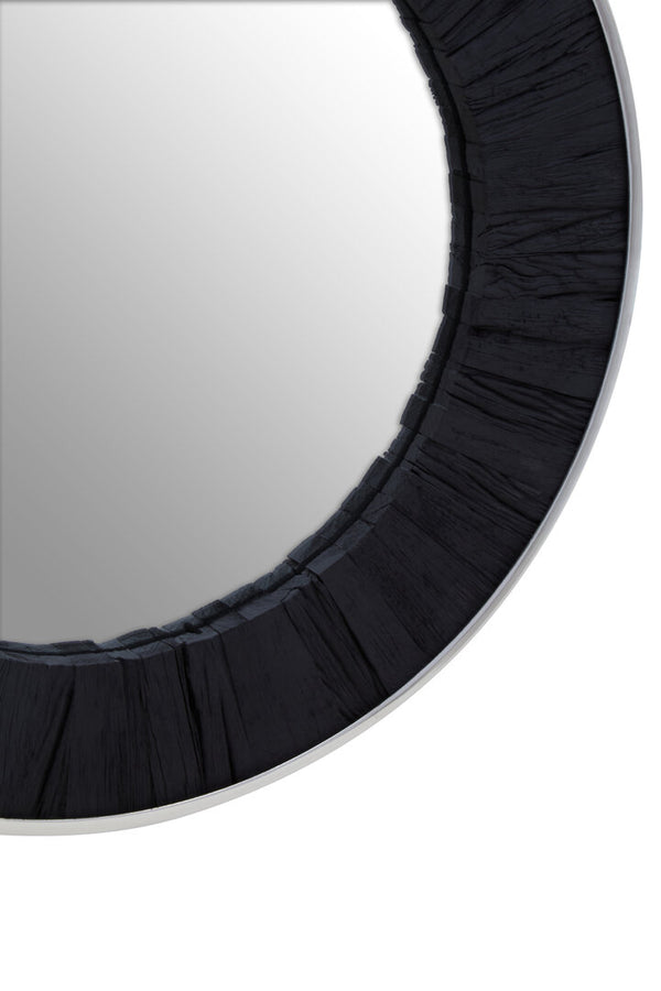 Kerala Black Round Wall Mirror detail image – Xshowhome furniture