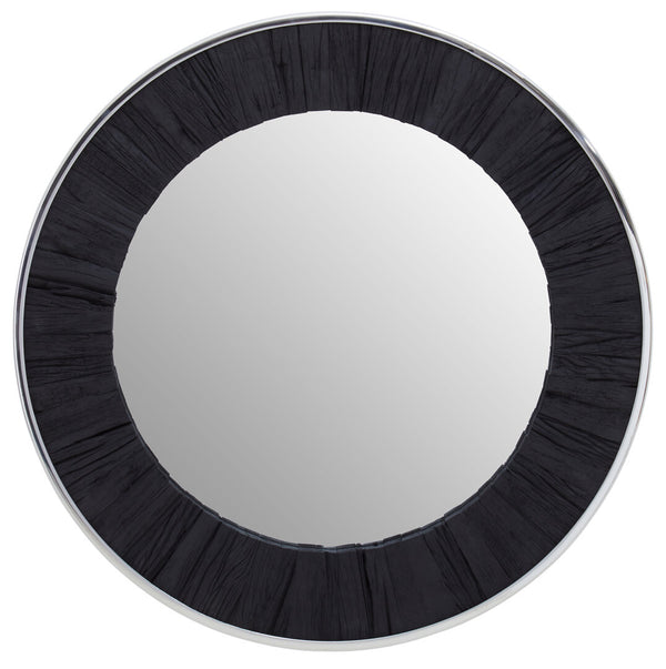 Kerala Black Round Wall Mirror detail image – Xshowhome furniture