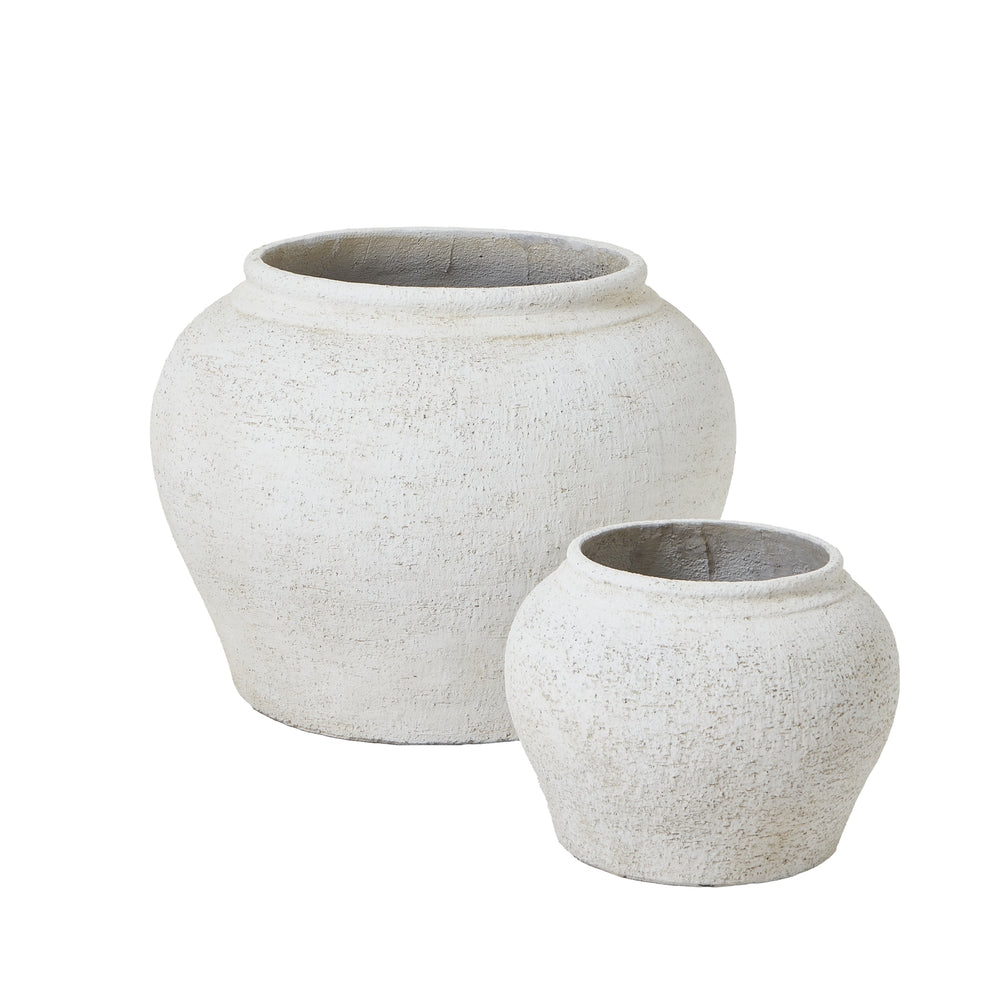 Ordo Lyme White Set Of 2 Planters — Xshowhome