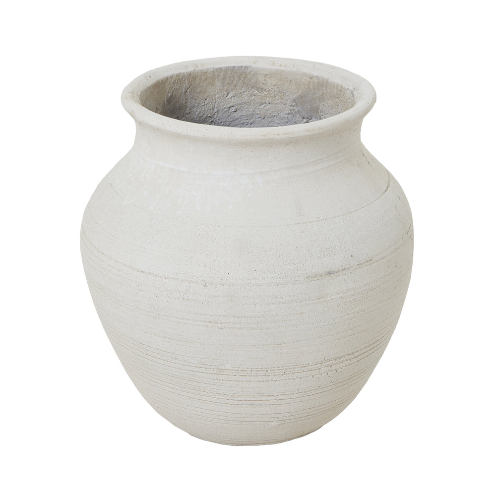 Hellenic Medium Lyme White Planter Pot — Xshowhome