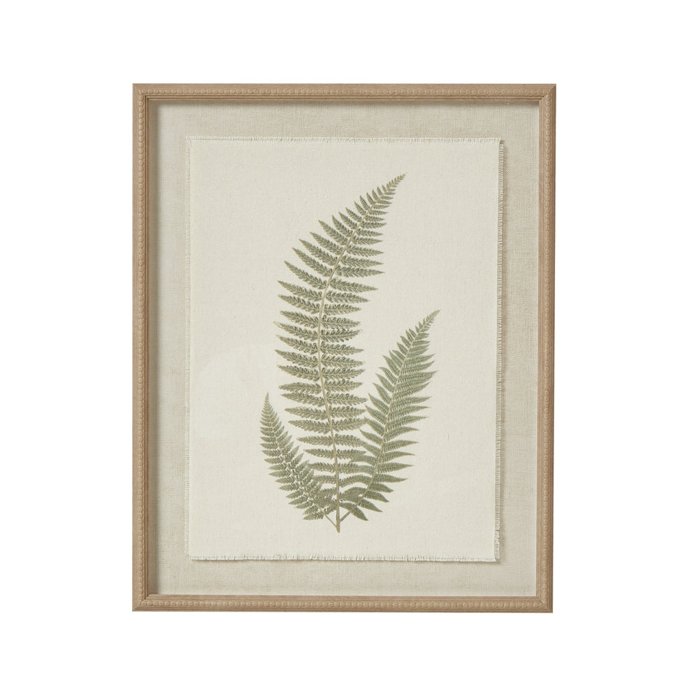 Fern Art on Texture – Torn Paper with Beaded Frame