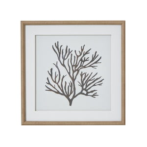 Reef Coral Art Mounted in Beaded Frame