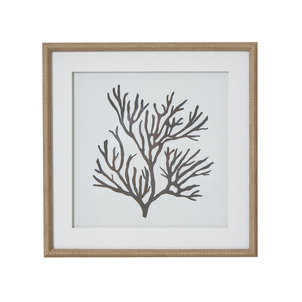 Reef Coral Art Mounted in Beaded Frame