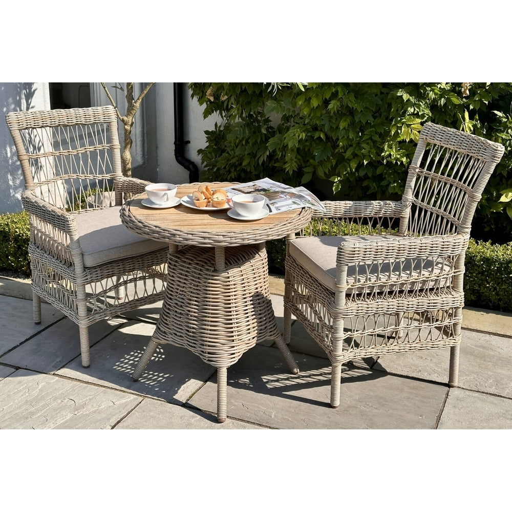 Amalfi Collection Outdoor Bistro Table With Wood Top — Xshowhome