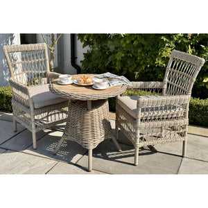 Amalfi Collection Outdoor Bistro Table With Wood Top — Xshowhome