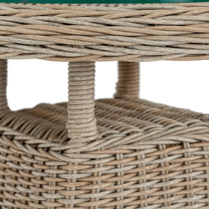 Amalfi Collection Outdoor Bistro Table With Wood Top — Xshowhome
