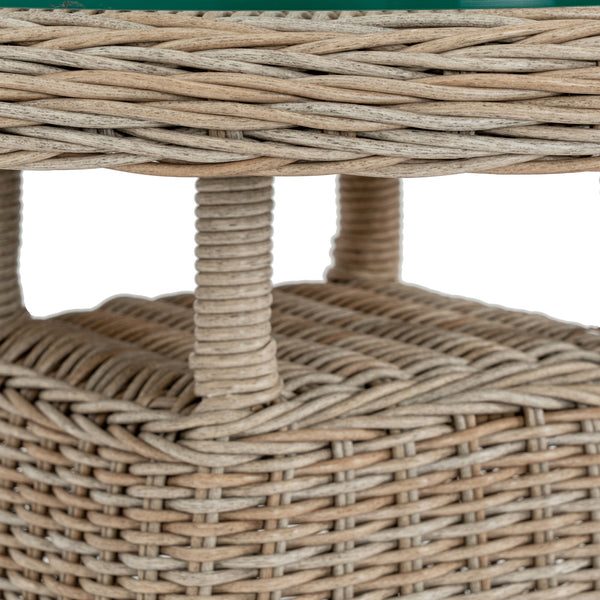 Amalfi Collection Outdoor Bistro Table With Wood Top — Xshowhome