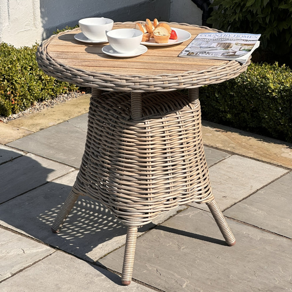 Amalfi Collection Outdoor Bistro Table with Wood Top