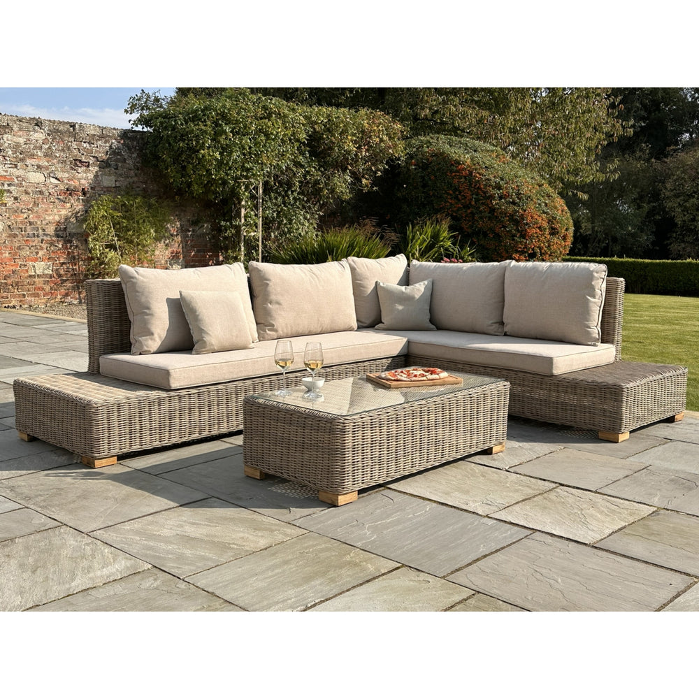 Capri Collection Outdoor Large Corner And Coffee Table Set — Xshowhome