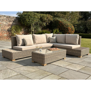 Capri Collection Outdoor Large Corner and Coffee Table Set