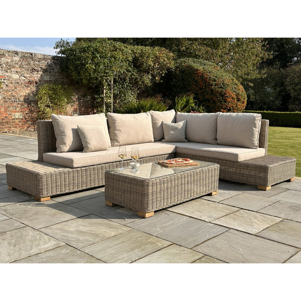 Capri Collection Outdoor Large Corner and Coffee Table Set